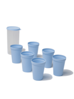 6 Pack Plastic Kids Cups Reusable, light blue cupa for kids, 7oz cups