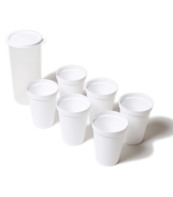 6 pack plastic kids cups reusable, white plastic cups, 7 oz kids cups, picnic cups, party cups