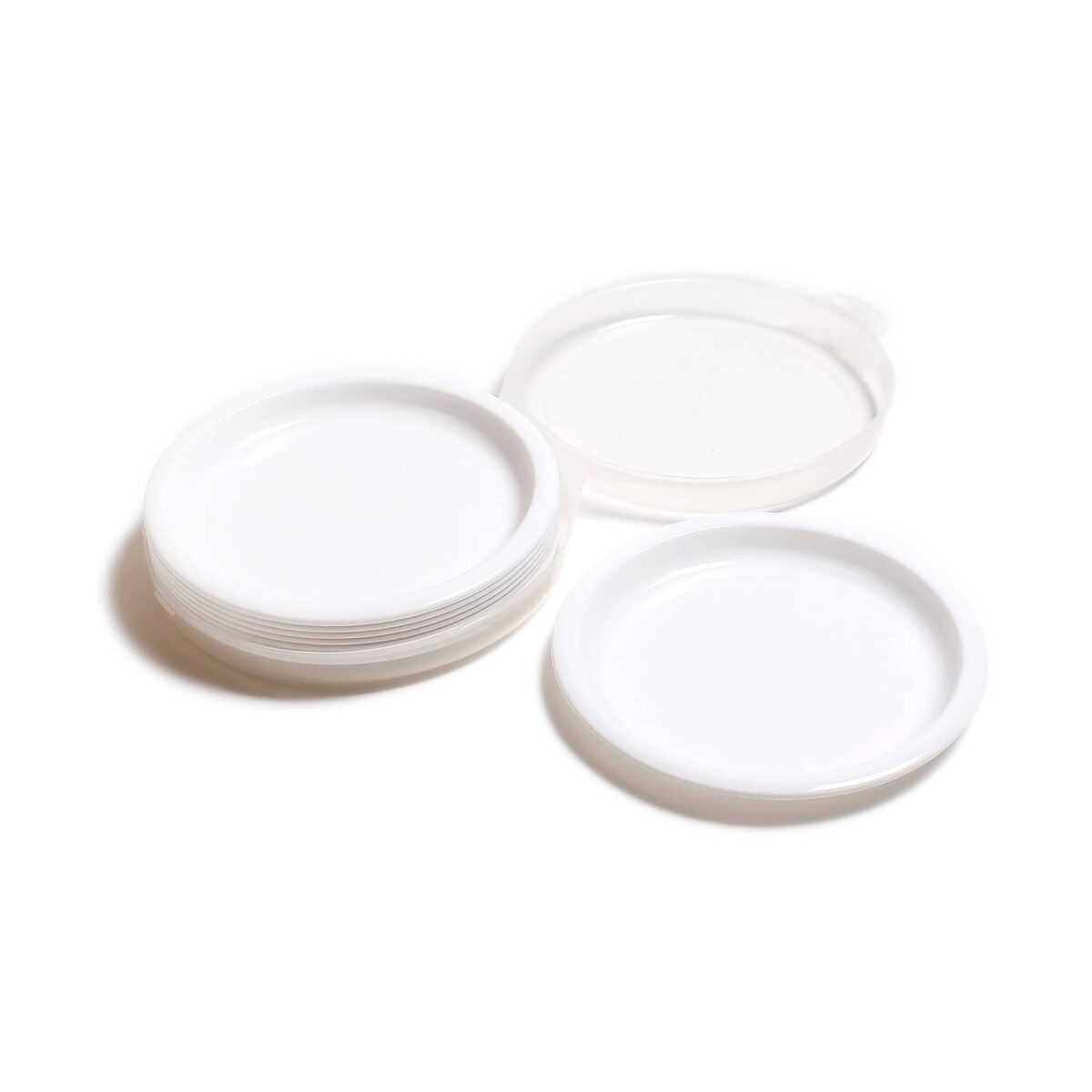 8 Pack Plastic Plates , white reusable plates, kids plates