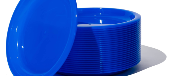 24 pack plastic party plates, blue plates