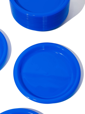 24 pack plastic party plates, blue plates