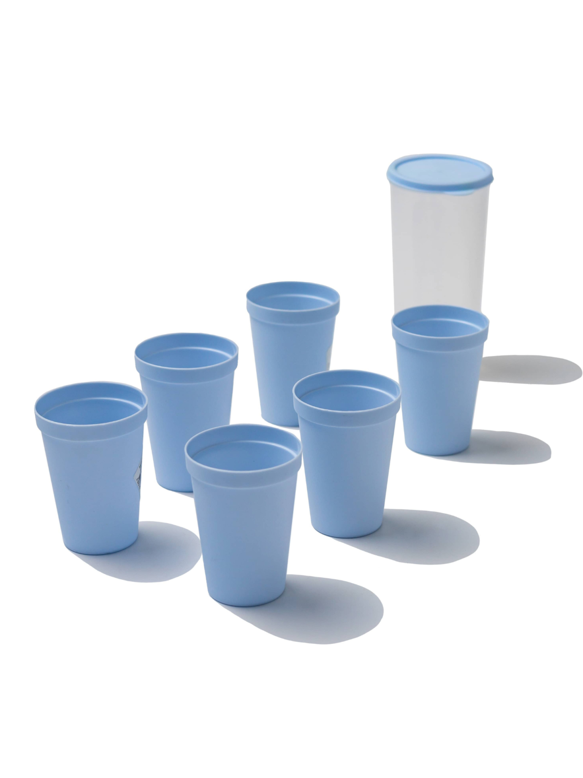 6 Pack Plastic Kids Cups Reusable, light blue cups