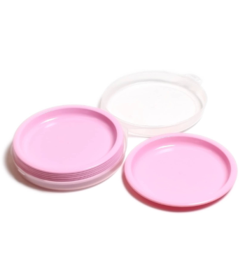 8 Pack Plastic Plates , pink reusable plates, kids plates