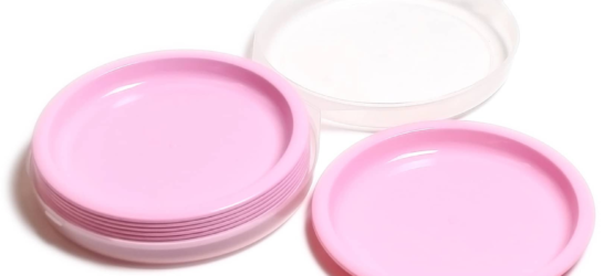 8 Pack Plastic Plates , pink reusable plates, kids plates