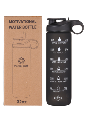 32 oz Tritan Water Bottle with Straw, black reusable water bottle, gym water bottle for men, portable water bottle, leekproof water bottle
