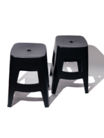 Heavy Duty Black Plastic Stools 2 Pack Black stools, seat stools for sitting outdoor stools stackable stools