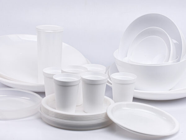 26 pack rv dishes white rv plates, cups and bowls set white round platters unbreakable dinnerware