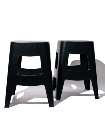 2 Pack Heavy Duty Plastic Stools black plastic stools