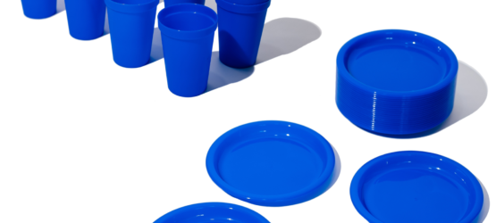 48 Pack Dish Sets Plastic Holiday Plates Blue Cups (blue) plastic wine cups reusable cups black cups blue plastic cups party essentials black cups for party wine glasses plastic plastic tumbler cups drink cups