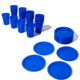 48 Pack Dish Sets Plastic Holiday Plates Blue Cups (blue) plastic wine cups reusable cups black cups blue plastic cups party essentials black cups for party wine glasses plastic plastic tumbler cups drink cups